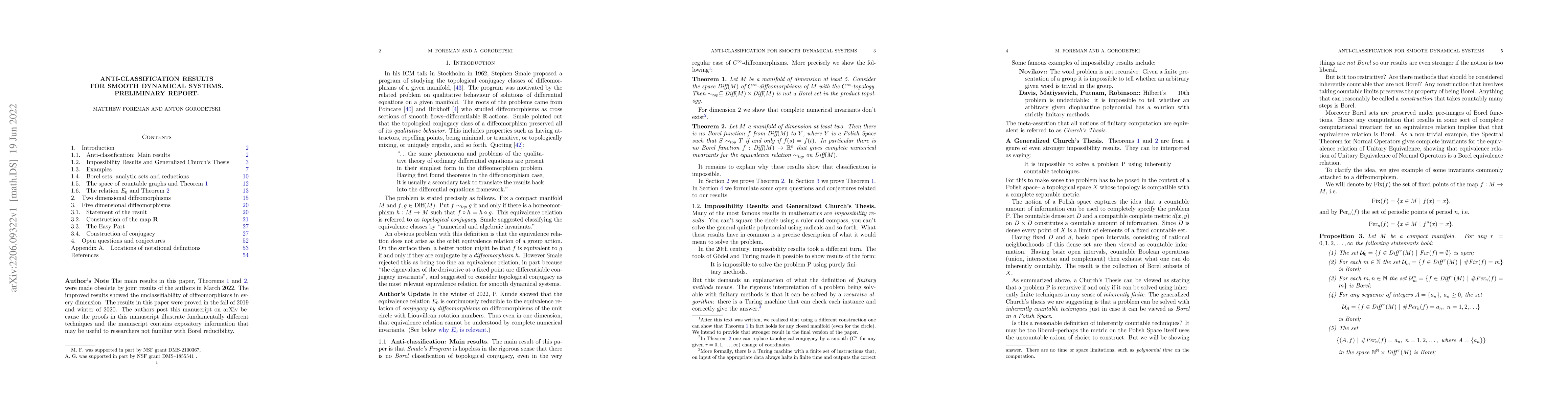 Thumbnail for Anti-classification results for smooth dynamical systems. Preliminary
  Report