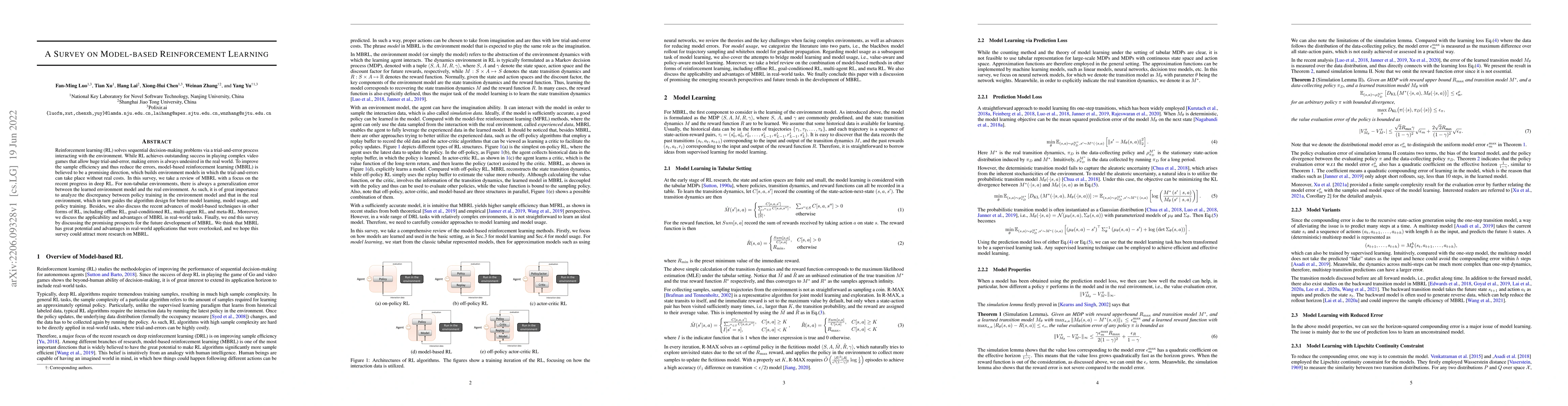 Thumbnail for A Survey on Model-based Reinforcement Learning