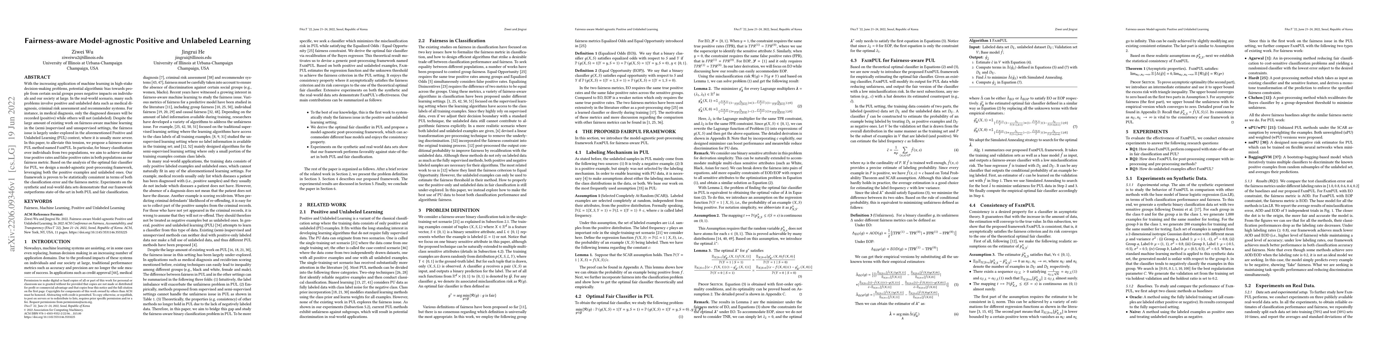 Thumbnail for Fairness-aware Model-agnostic Positive and Unlabeled Learning
