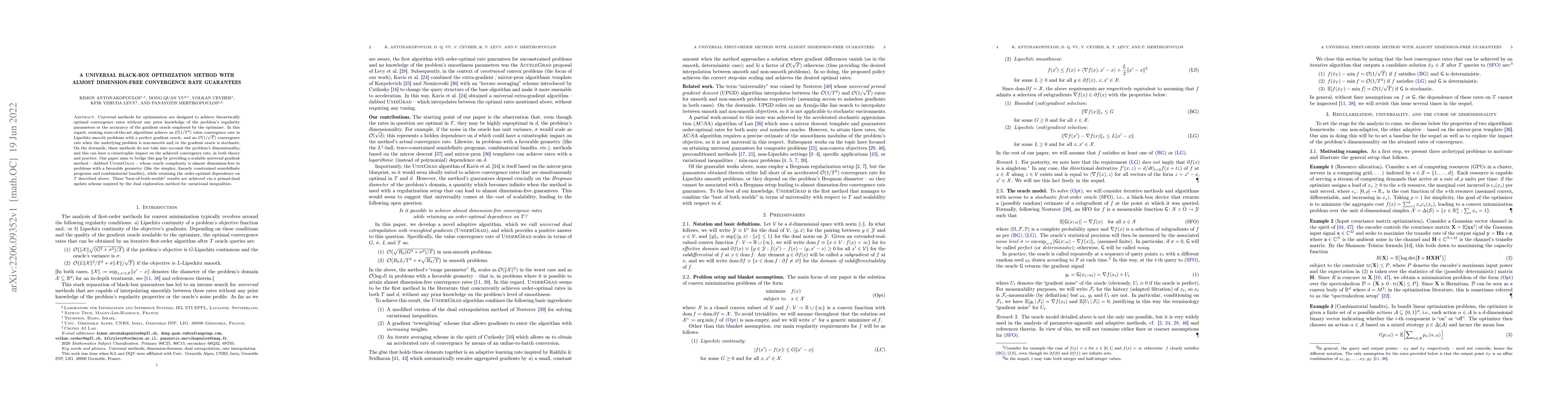 Thumbnail for A universal black-box optimization method with almost dimension-free
  convergence rate guarantees