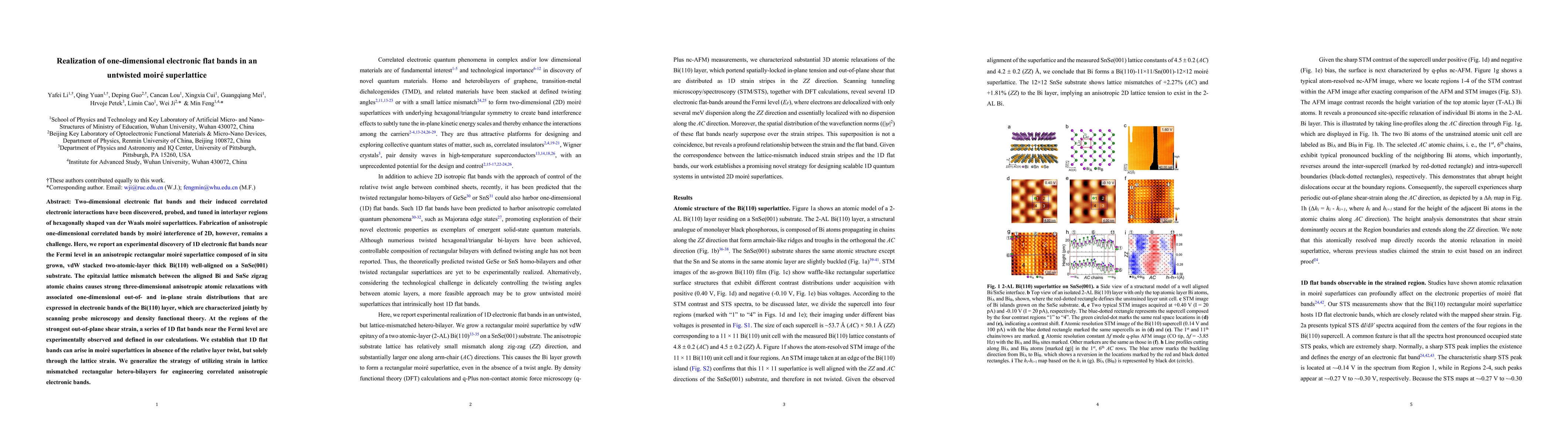 Thumbnail for Realization of one-dimensional electronic flat bands in an untwisted
  moire superlattice