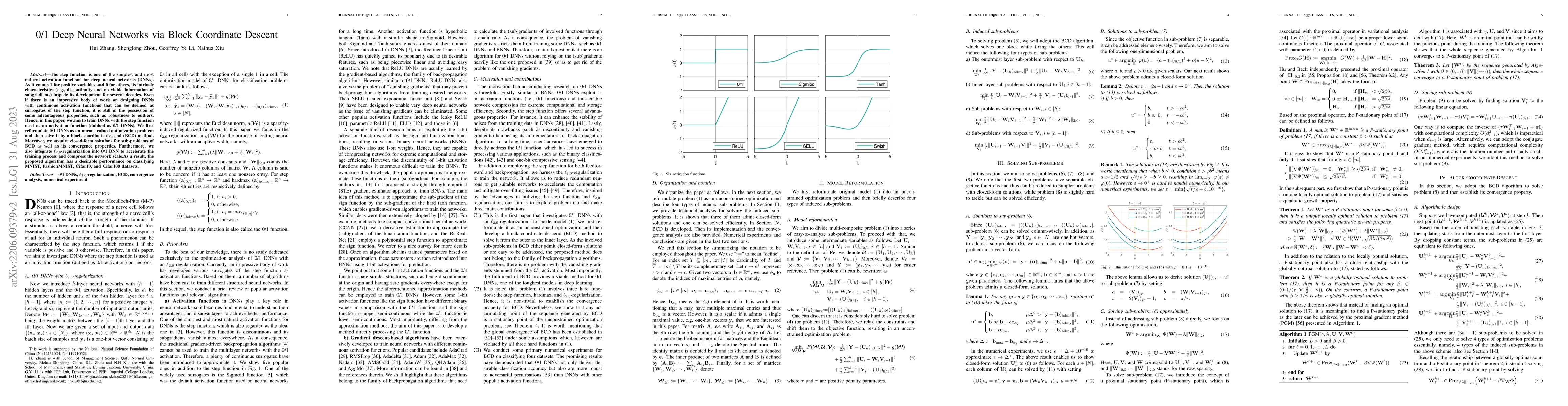 Thumbnail for 0/1 Deep Neural Networks via Block Coordinate Descent