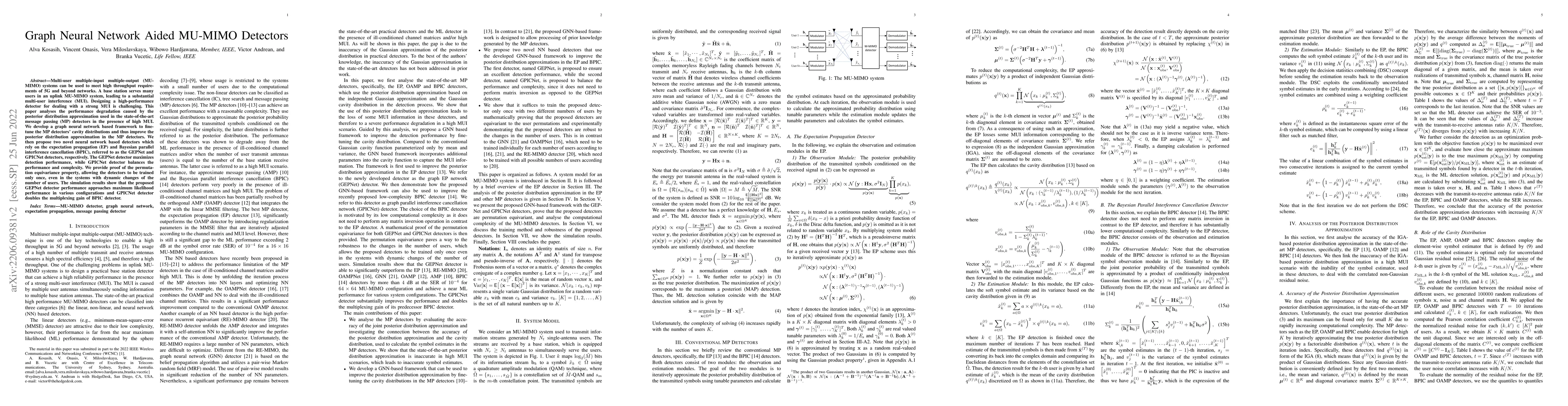 Thumbnail for Graph Neural Network Aided MU-MIMO Detectors