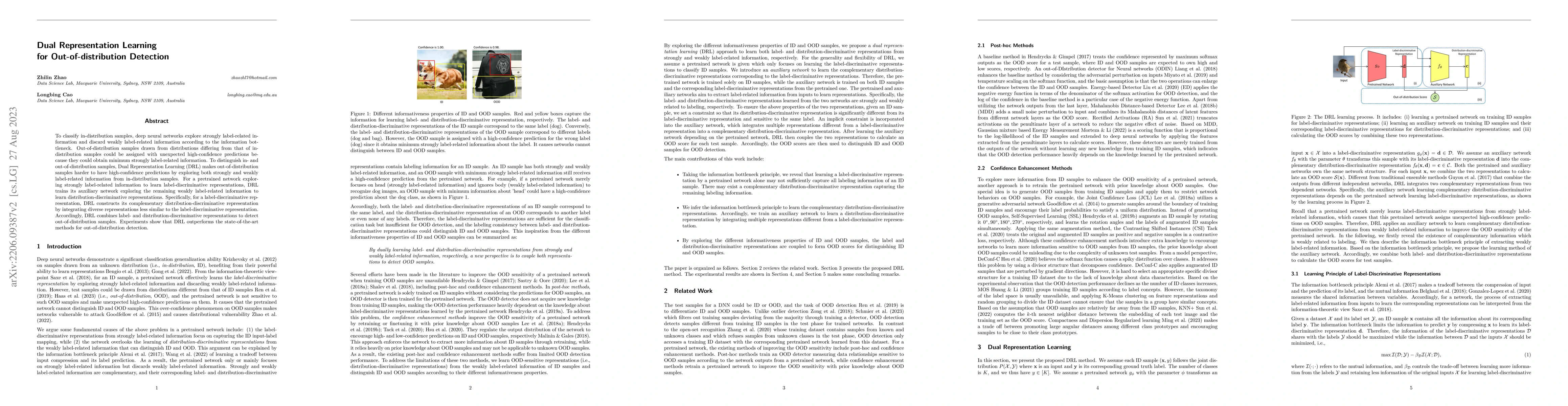 Thumbnail for Dual Representation Learning for Out-of-Distribution Detection