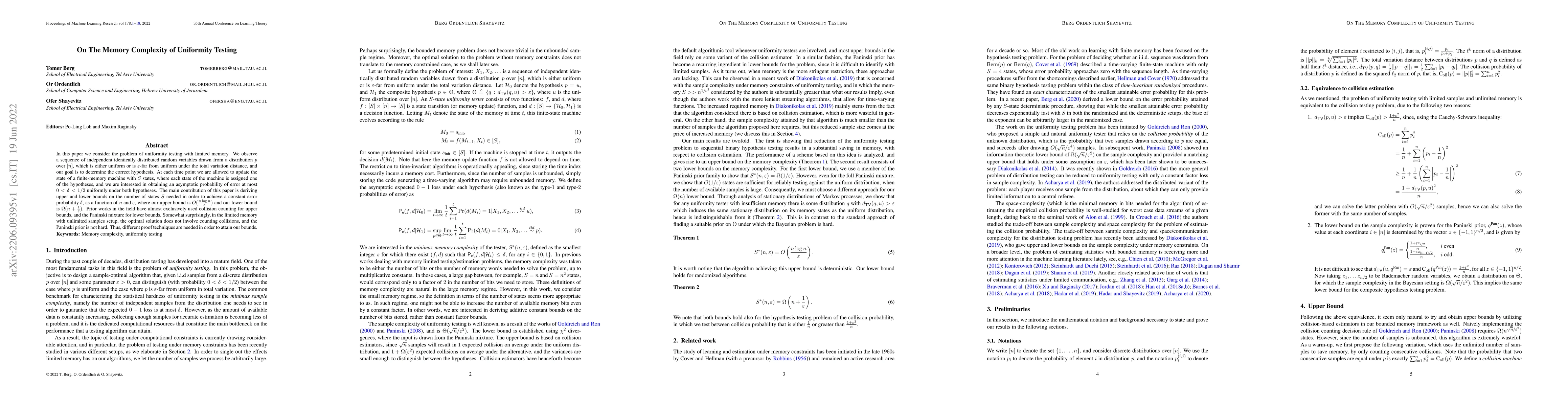 Thumbnail for On The Memory Complexity of Uniformity Testing