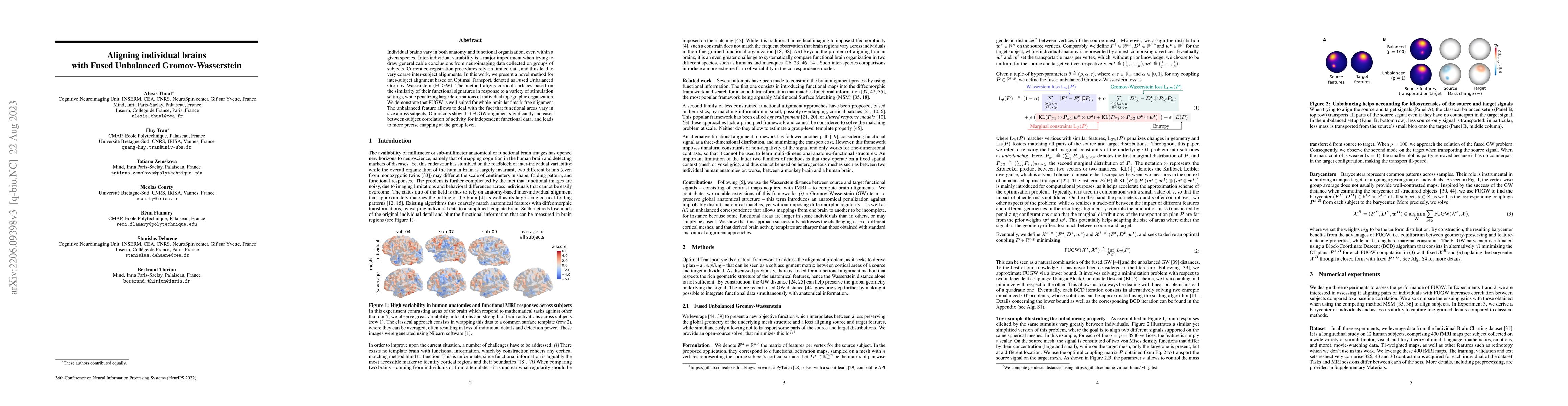 Thumbnail for Aligning individual brains with Fused Unbalanced Gromov-Wasserstein