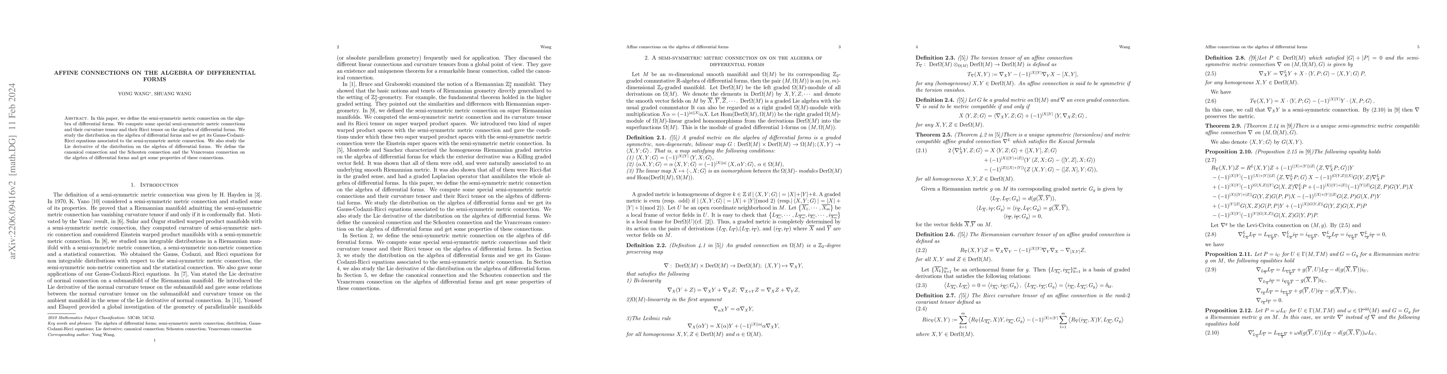 Thumbnail for Affine connections on the algebra of differential forms