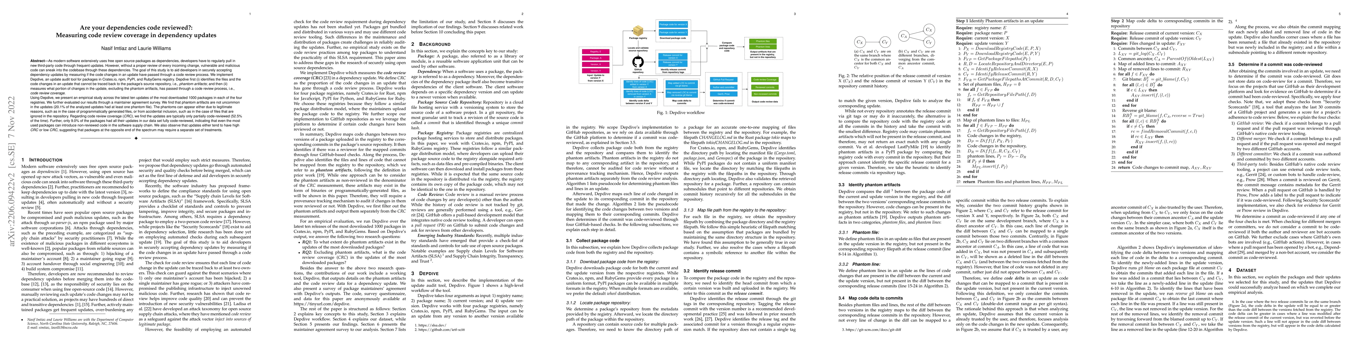 Thumbnail for Are your dependencies code reviewed?: Measuring code review coverage in
  dependency updates