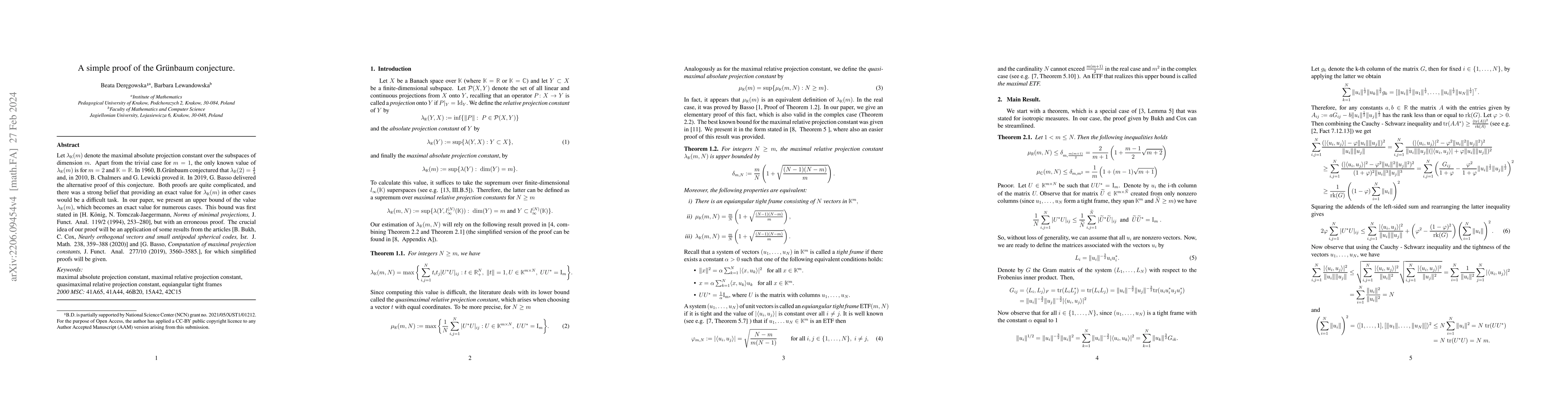 Thumbnail for A simple proof of the Grunbaum conjecture