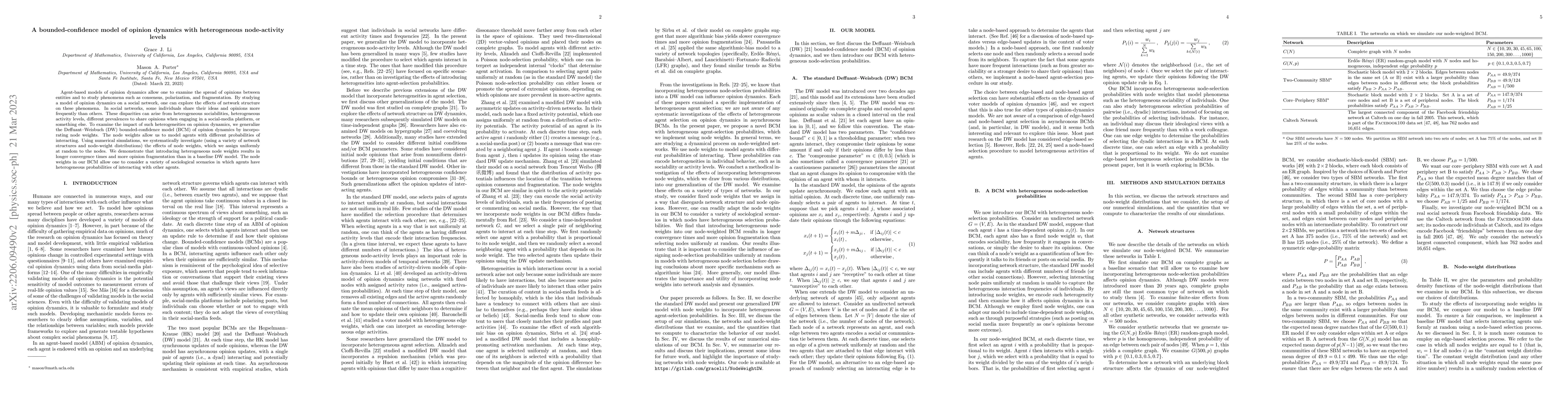 Thumbnail for A Bounded-Confidence Model of Opinion Dynamics with Heterogeneous
  Node-Activity Levels