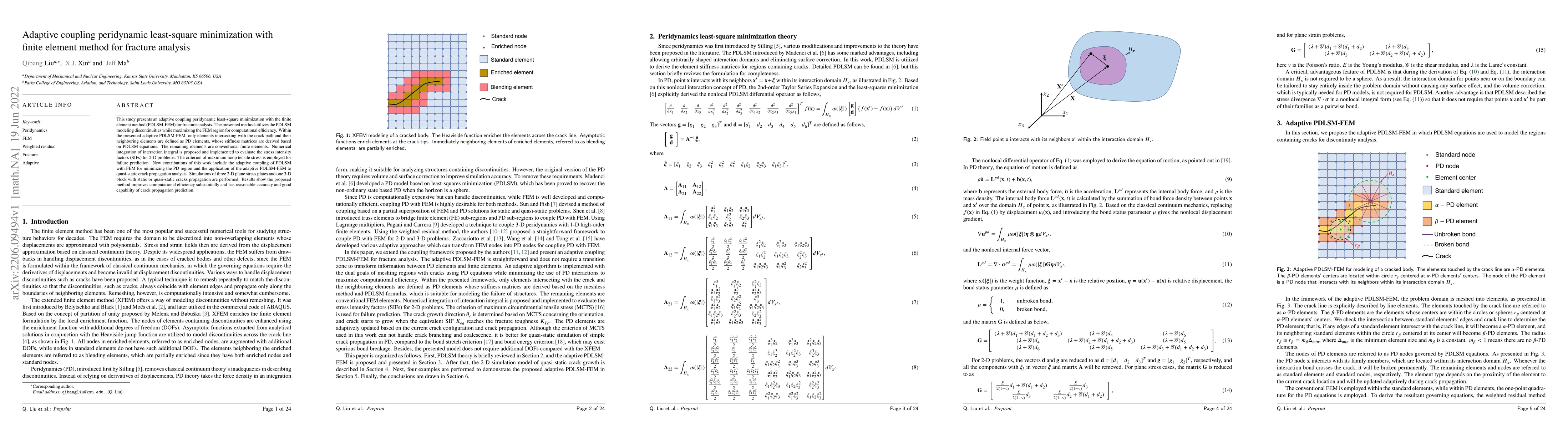 Thumbnail for Adaptive coupling peridynamic least-square minimization with finite
  element method for fracture analysis