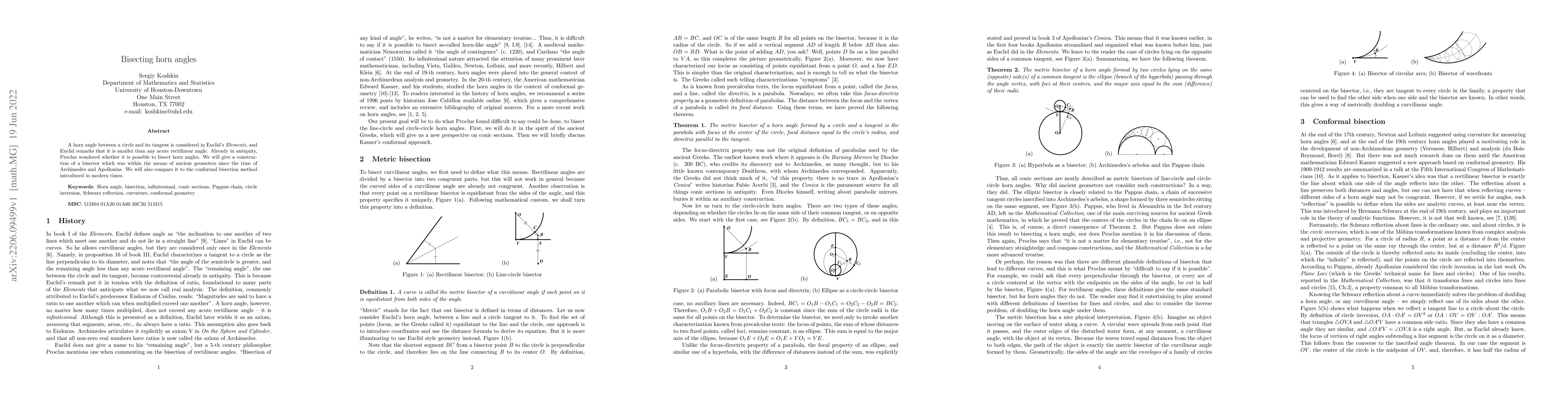 Thumbnail for Bisecting horn angles