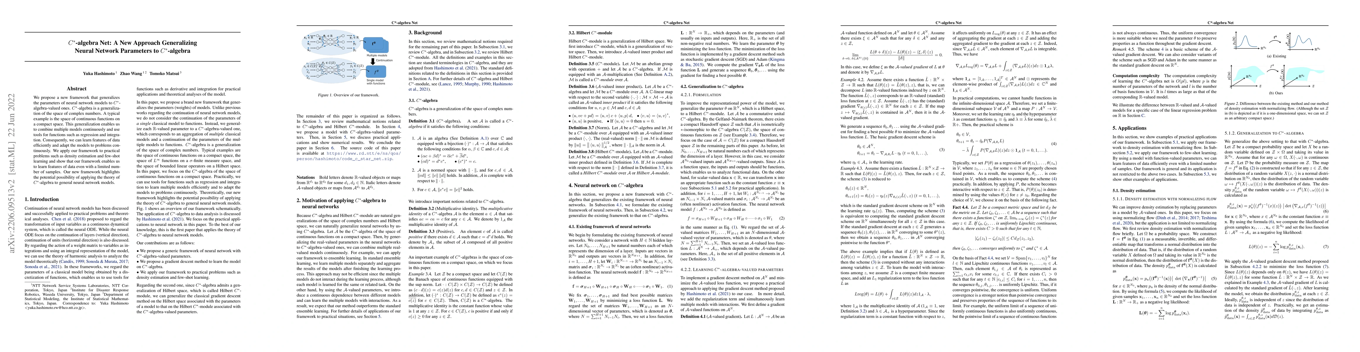 Thumbnail for $C^*$-algebra Net: A New Approach Generalizing Neural Network Parameters
  to $C^*$-algebra