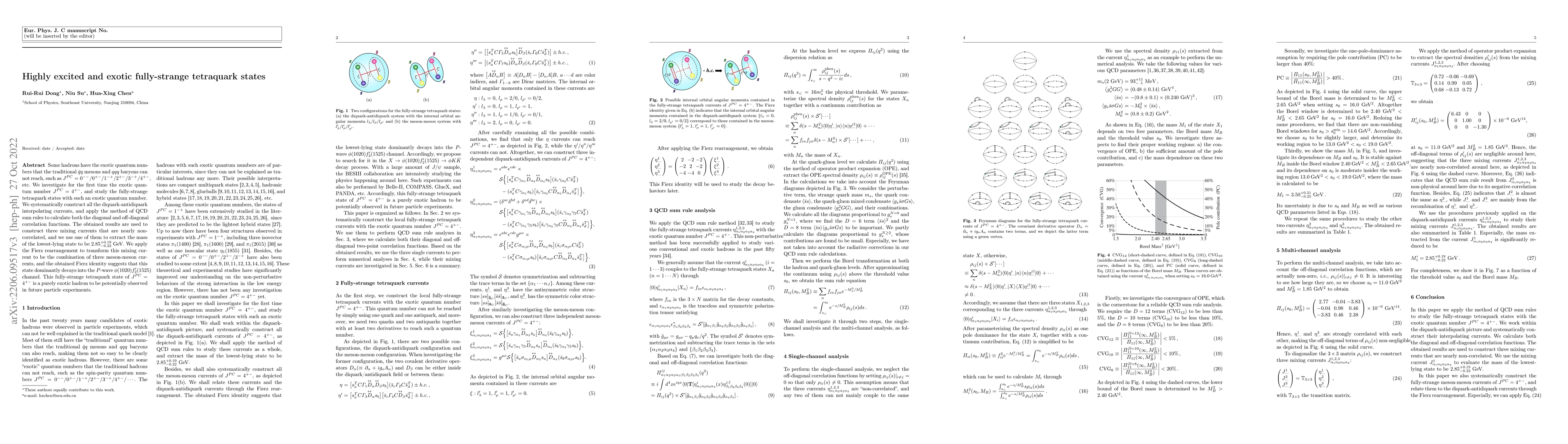 Thumbnail for Highly excited and exotic fully-strange tetraquark states