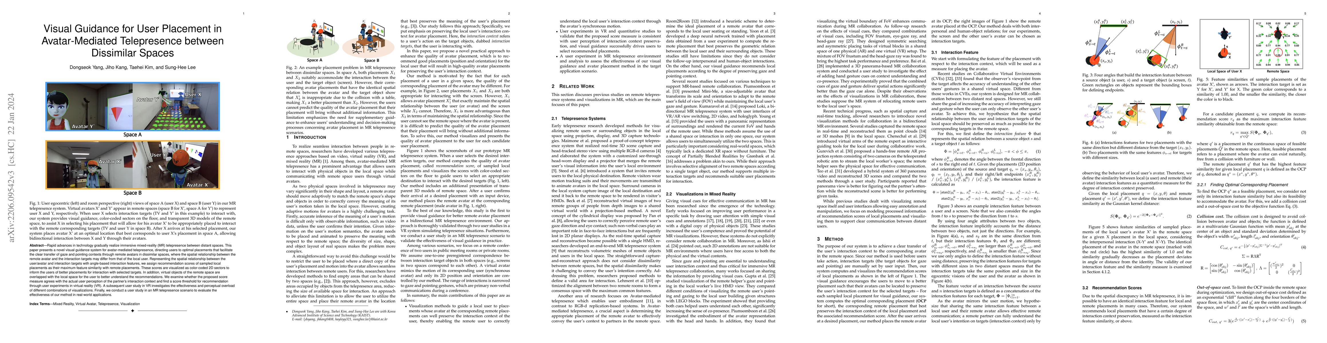 Thumbnail for Visual Guidance for User Placement in Avatar-Mediated Telepresence
  between Dissimilar Spaces