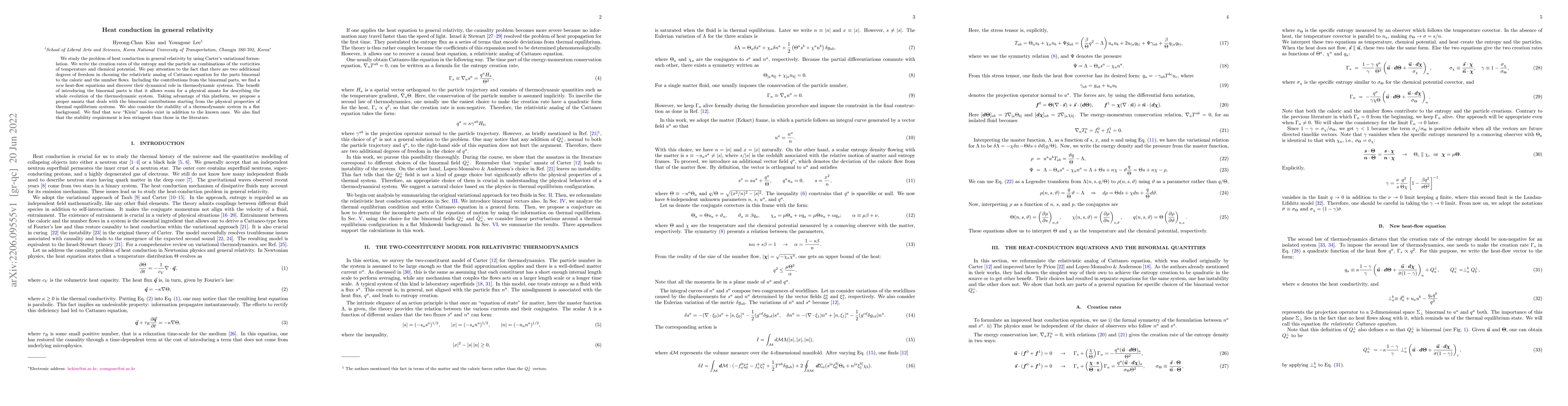Thumbnail for Heat conduction in general relativity