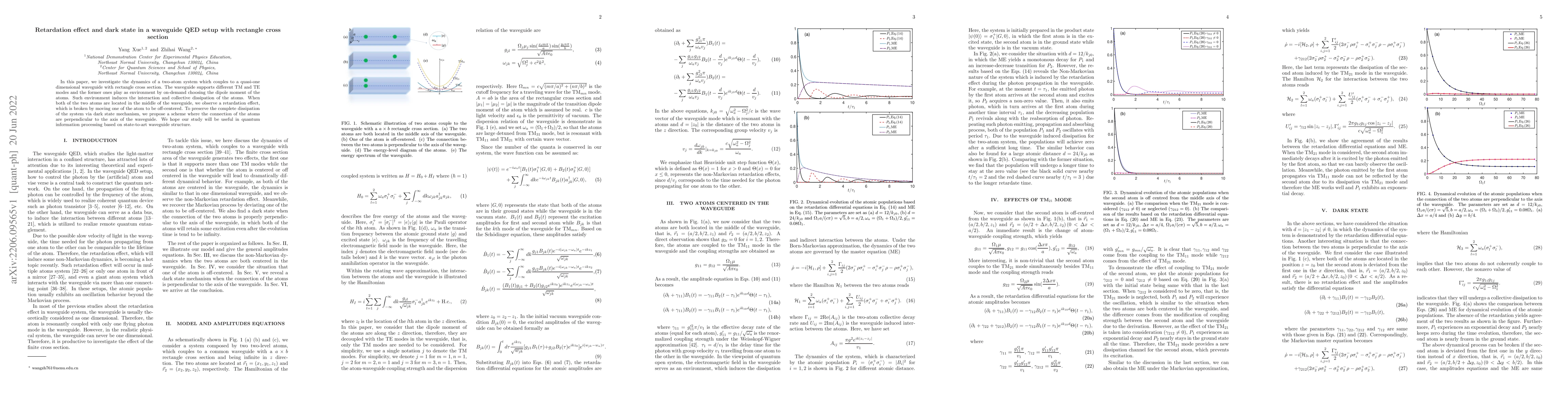 Thumbnail for Retardation effect and dark state in a waveguide QED setup with
  rectangle cross section