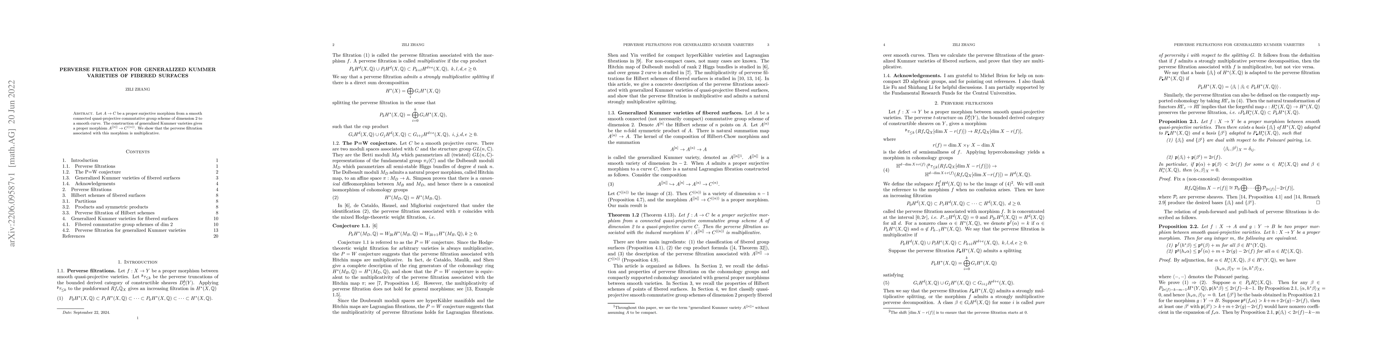 Thumbnail for Perverse filtration for generalized Kummer varieties of fibered surfaces