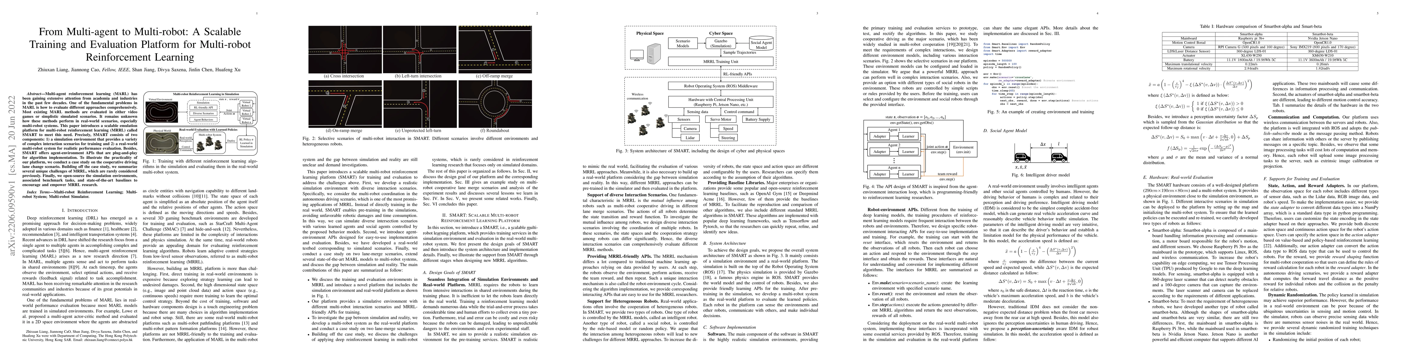 Thumbnail for From Multi-agent to Multi-robot: A Scalable Training and Evaluation
  Platform for Multi-robot Reinforcement Learning