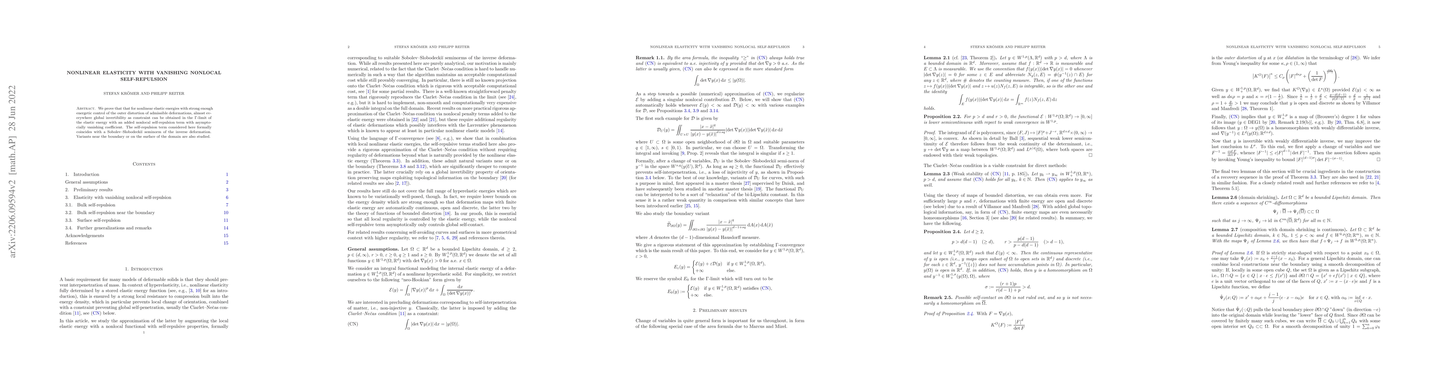 Thumbnail for Nonlinear elasticity with vanishing nonlocal self-repulsion