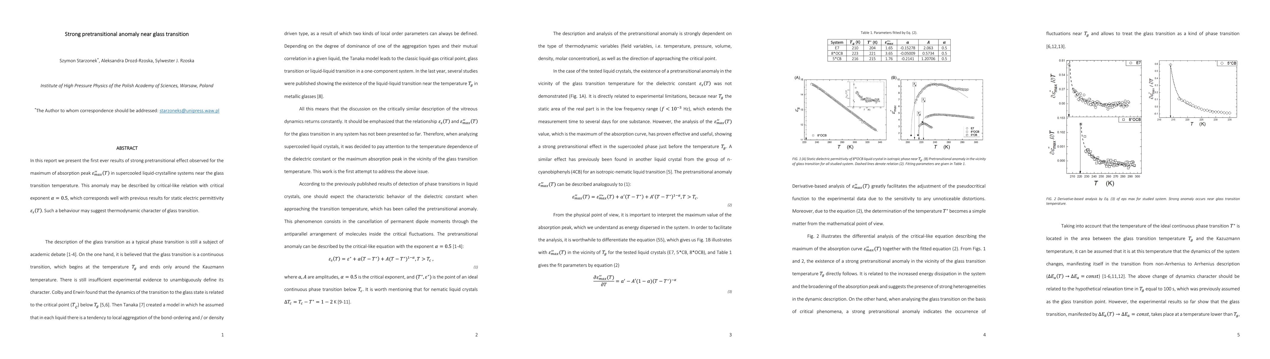 Thumbnail for Strong pretransitional anomaly near glass transition