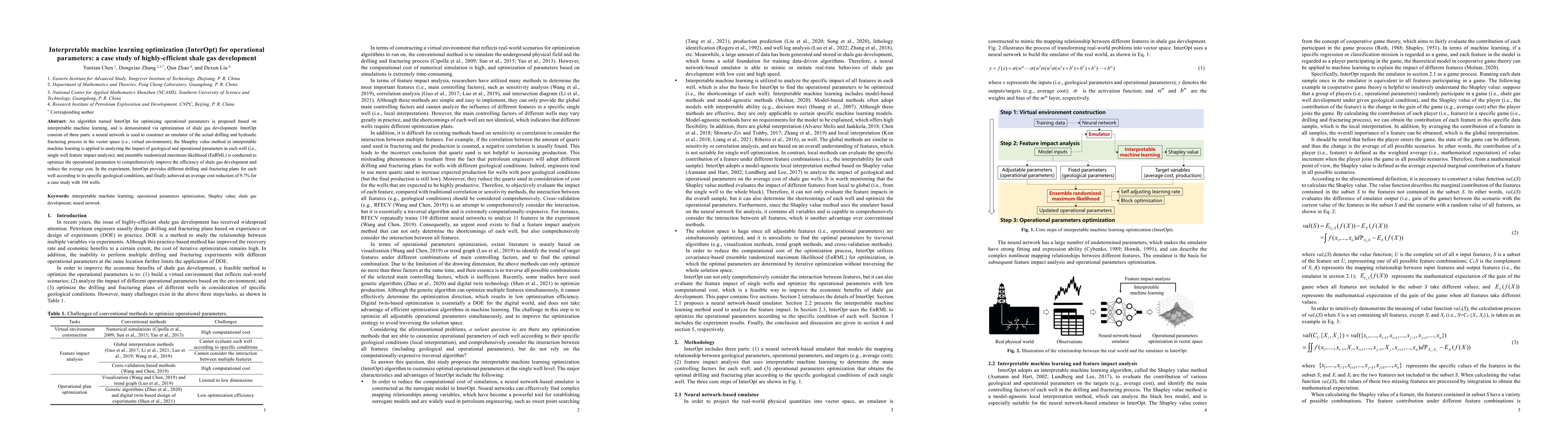 Thumbnail for Interpretable machine learning optimization (InterOpt) for operational
  parameters: a case study of highly-efficient shale gas development