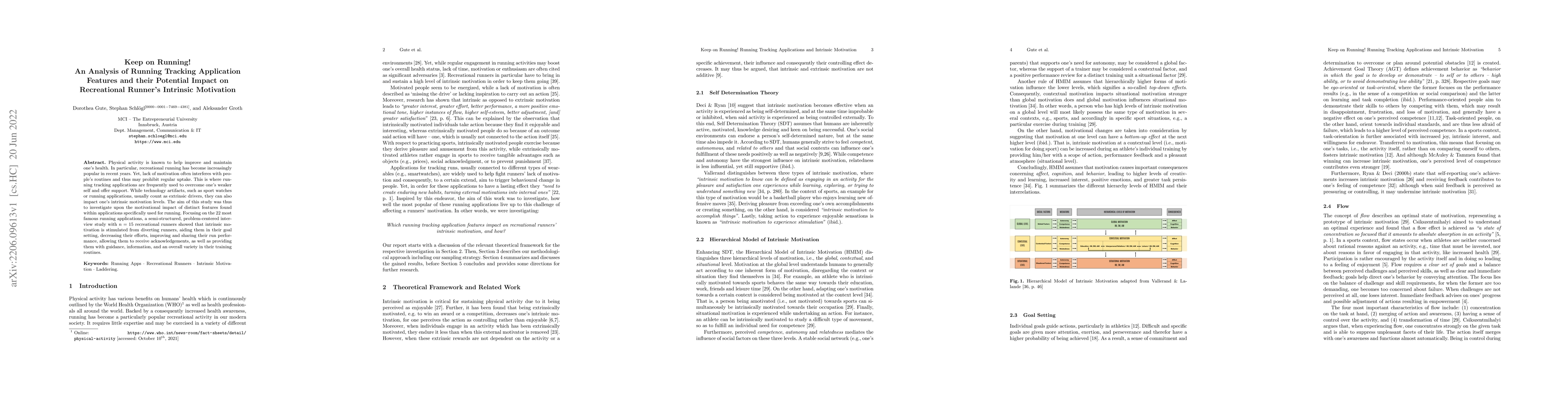 Thumbnail for Keep on Running! An Analysis of Running Tracking Application Features
  and their Potential Impact on Recreational Runner's Intrinsic Motivation
