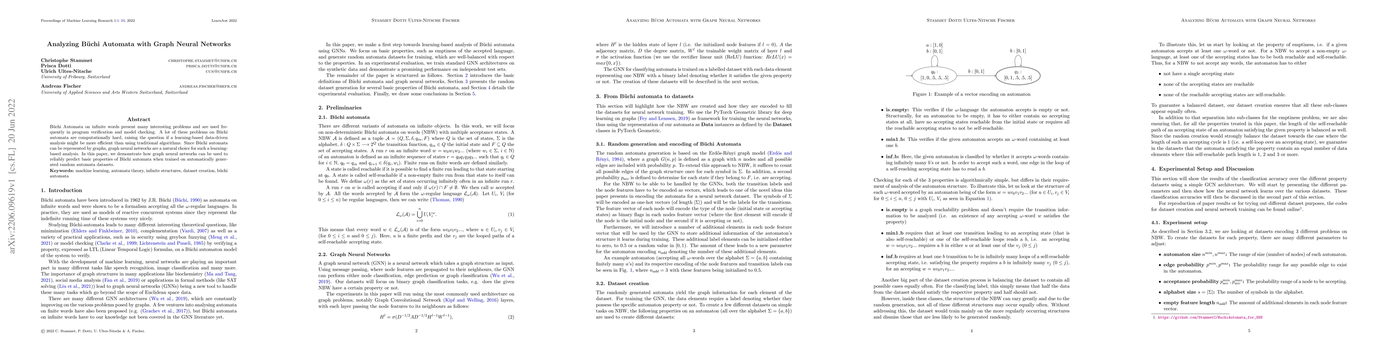 Thumbnail for Analyzing B\"uchi Automata with Graph Neural Networks