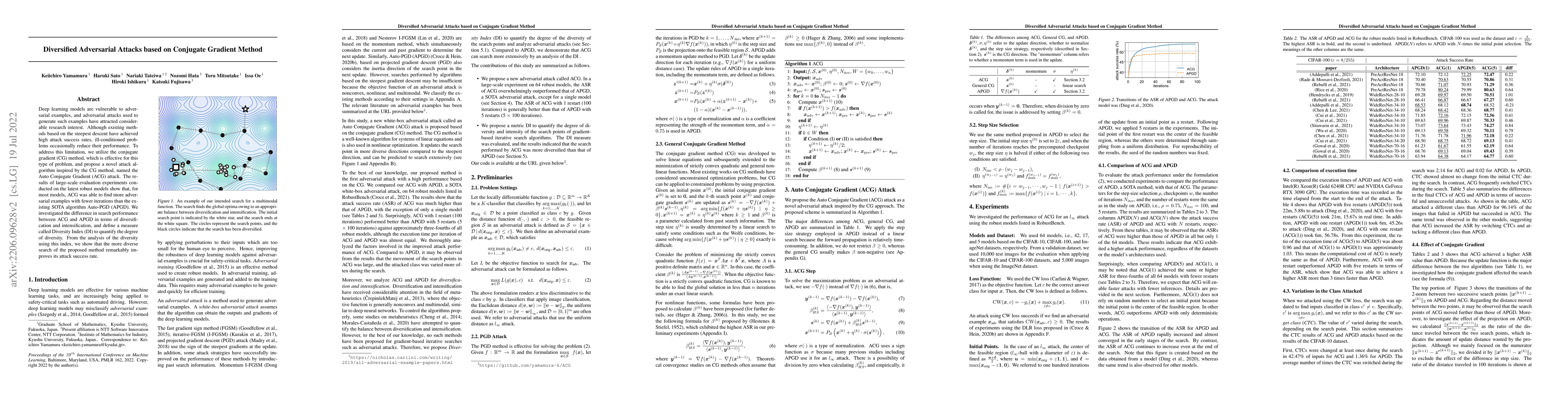 Thumbnail for Diversified Adversarial Attacks based on Conjugate Gradient Method