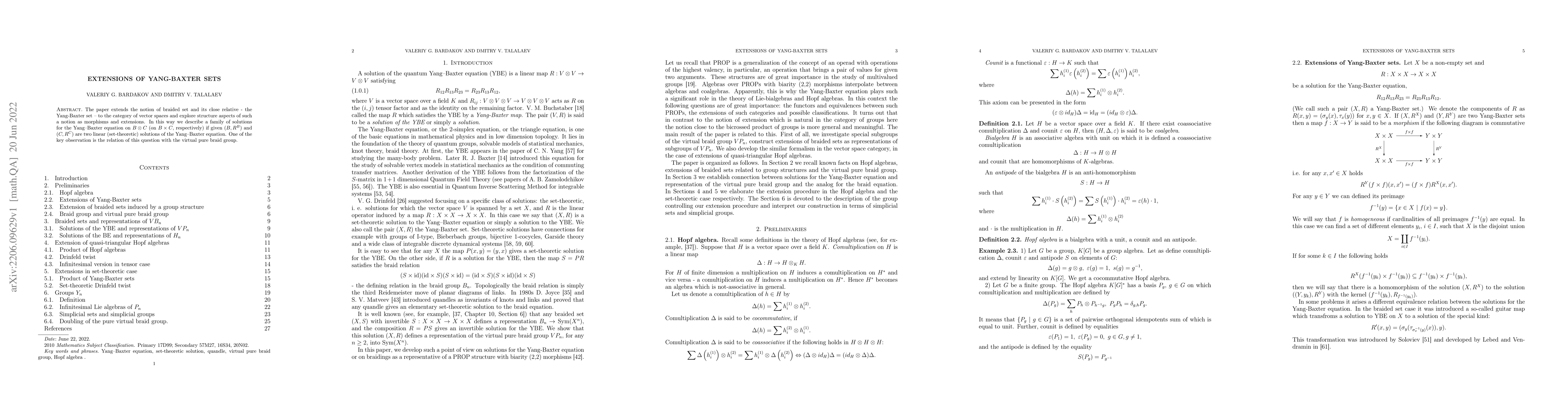 Thumbnail for Extensions of Yang-Baxter sets