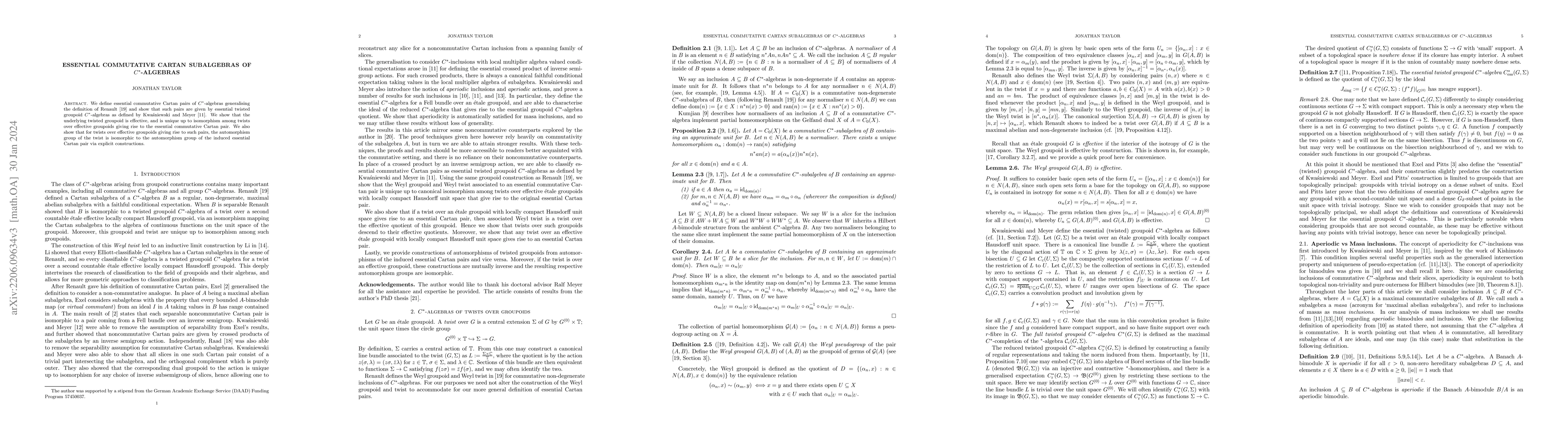 Thumbnail for Essential commutative Cartan subalgebras of $C^*$-algebras