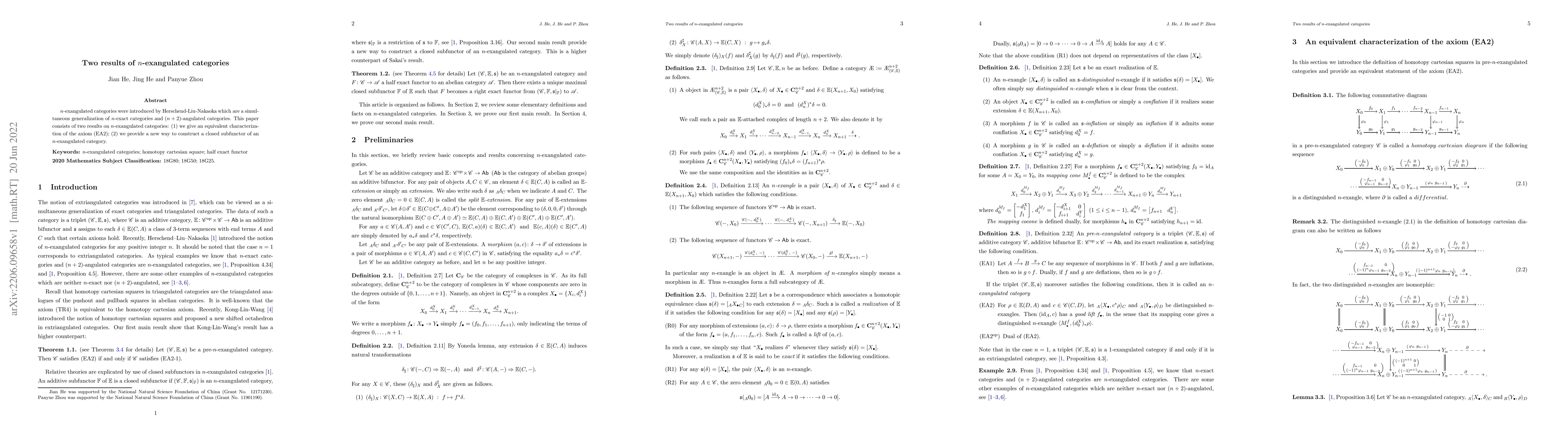 Thumbnail for Two results of $n$-exangulated categories