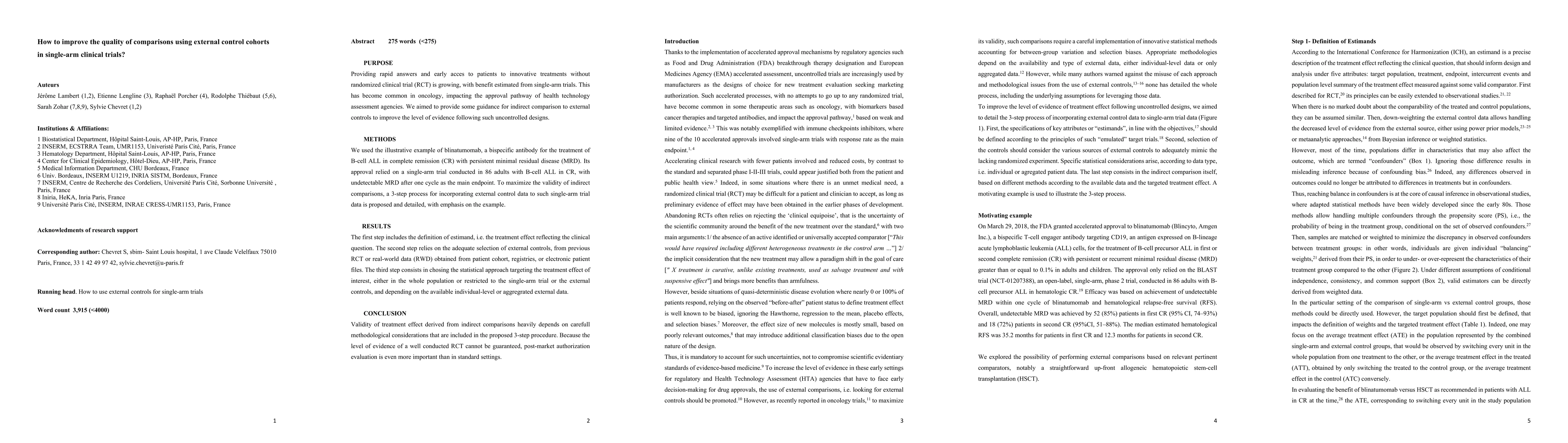 Thumbnail for How to improve the quality of comparisons using external control cohorts
  in single-arm clinical trials?