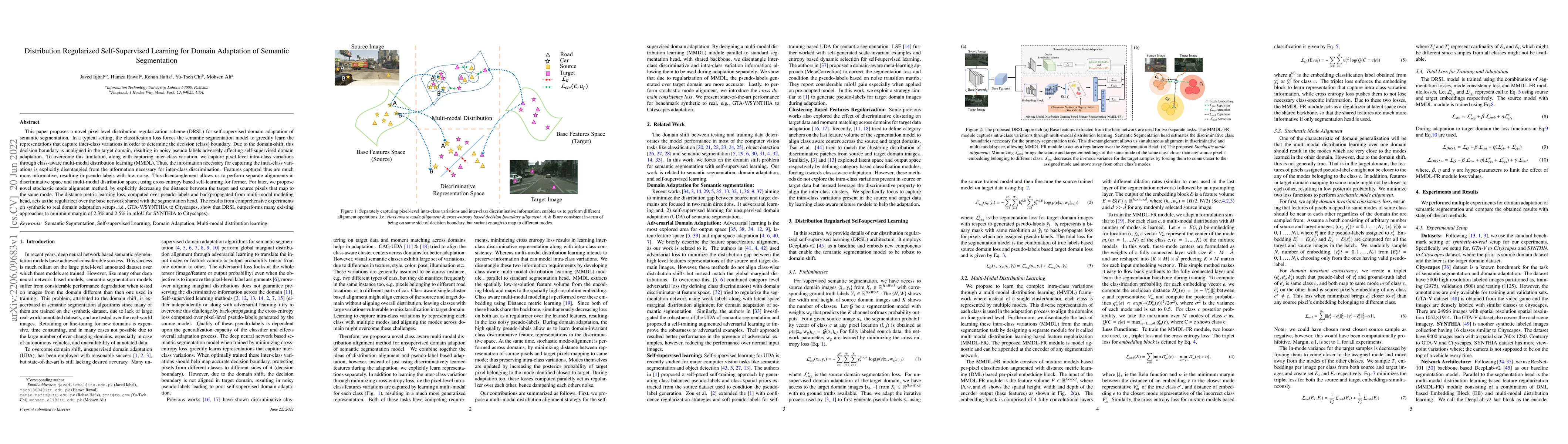 Thumbnail for Distribution Regularized Self-Supervised Learning for Domain Adaptation
  of Semantic Segmentation
