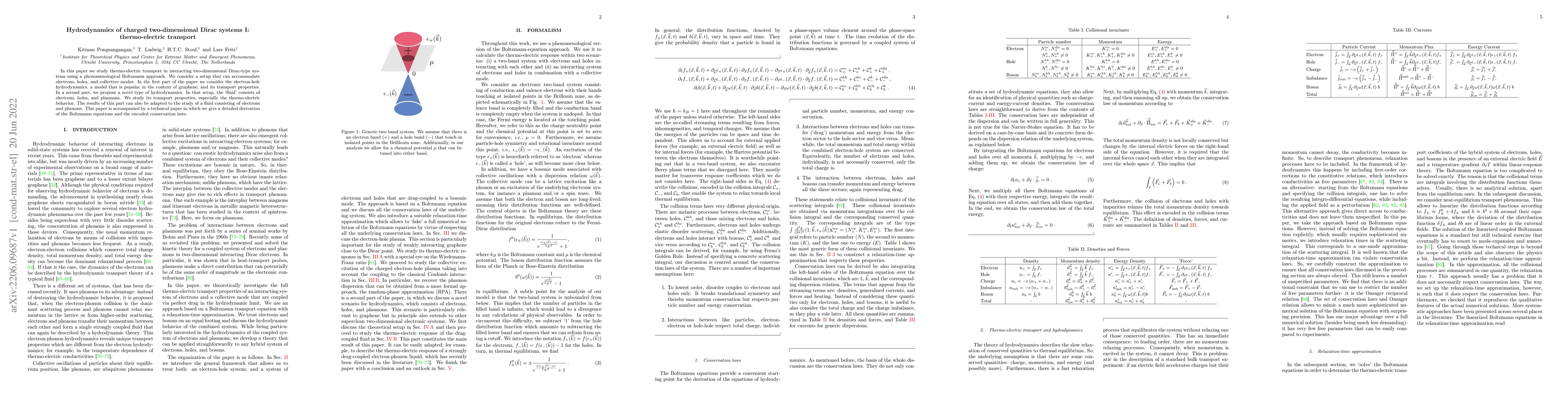 Thumbnail for Hydrodynamics of charged two-dimensional Dirac systems I:
  thermo-electric transport
