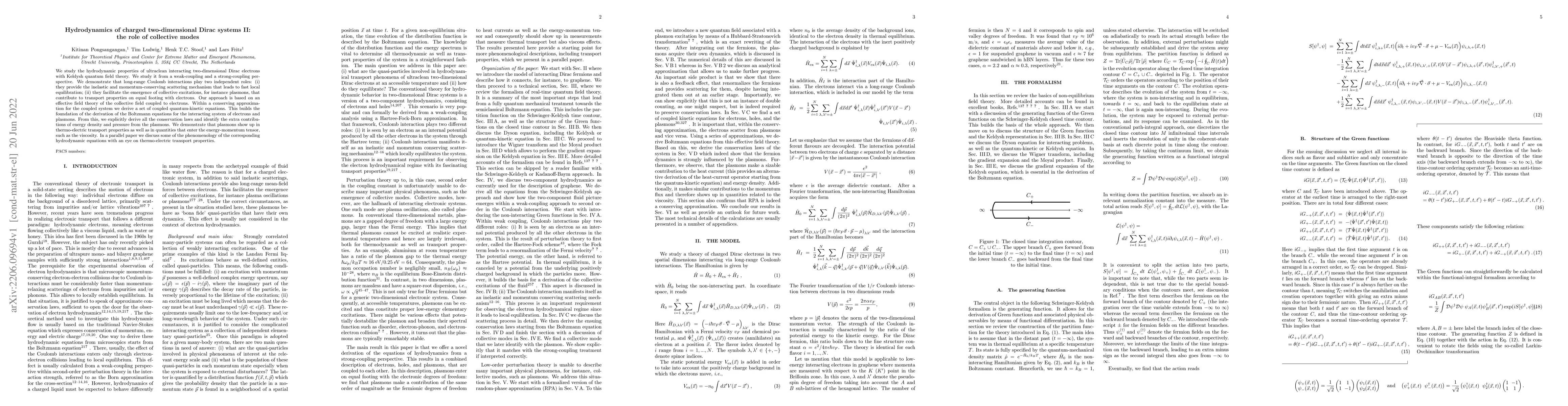 Thumbnail for Hydrodynamics of charged two-dimensional Dirac systems II: the role of
  collective modes