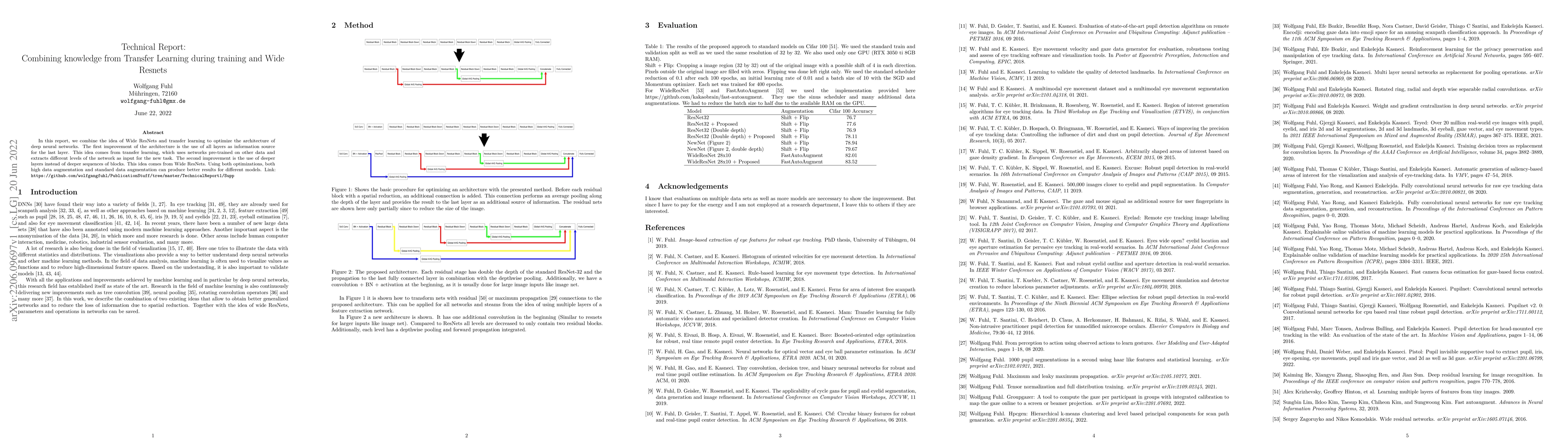 Thumbnail for Technical Report: Combining knowledge from Transfer Learning during
  training and Wide Resnets