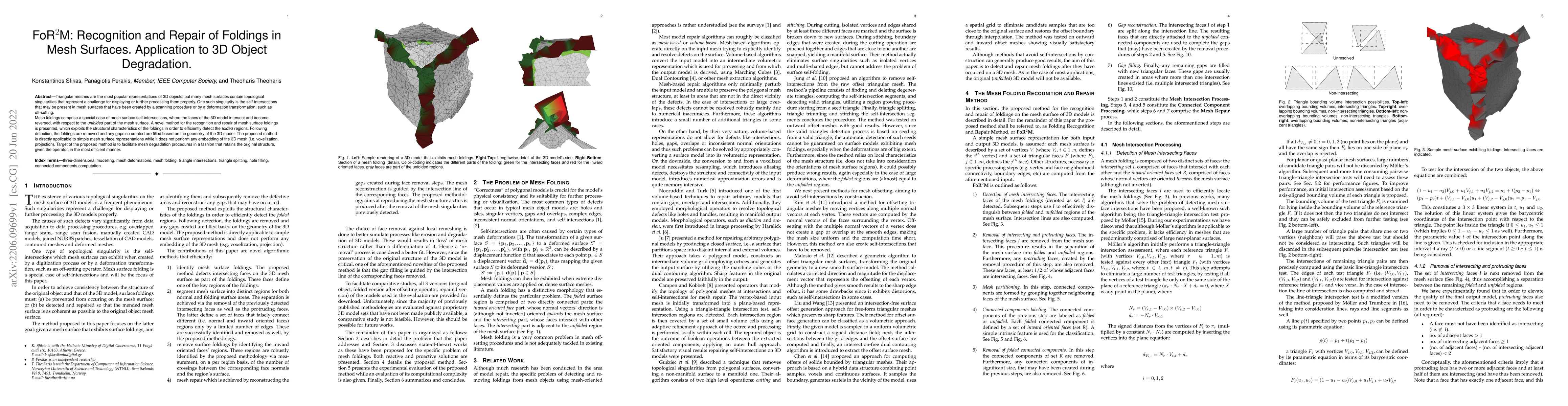 Thumbnail for FoR$^2$M: Recognition and Repair of Foldings in Mesh Surfaces.
  Application to 3D Object Degradation