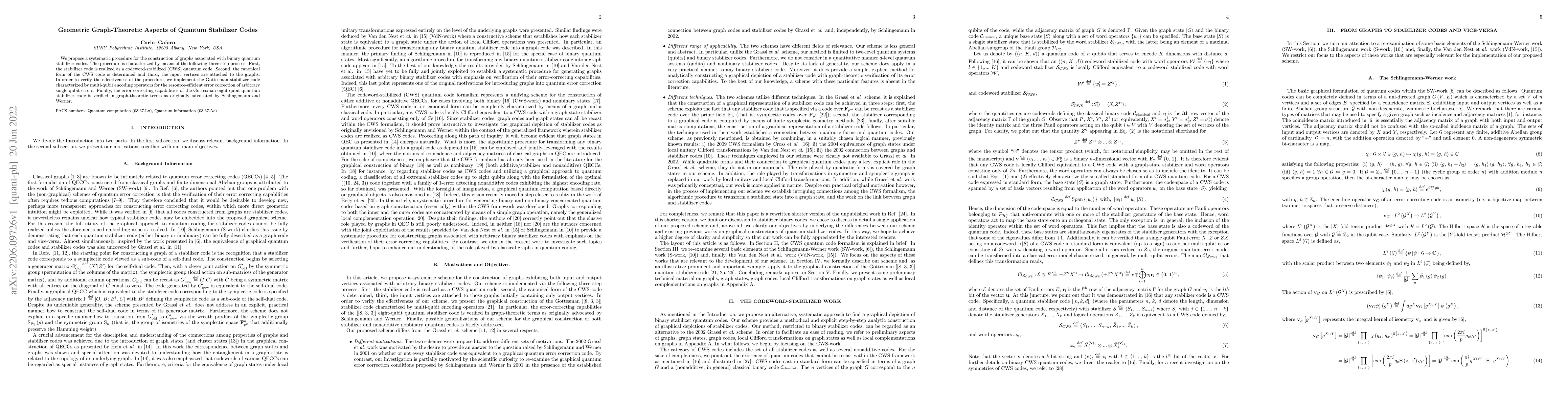 Thumbnail for Geometric Graph-Theoretic Aspects of Quantum Stabilizer Codes