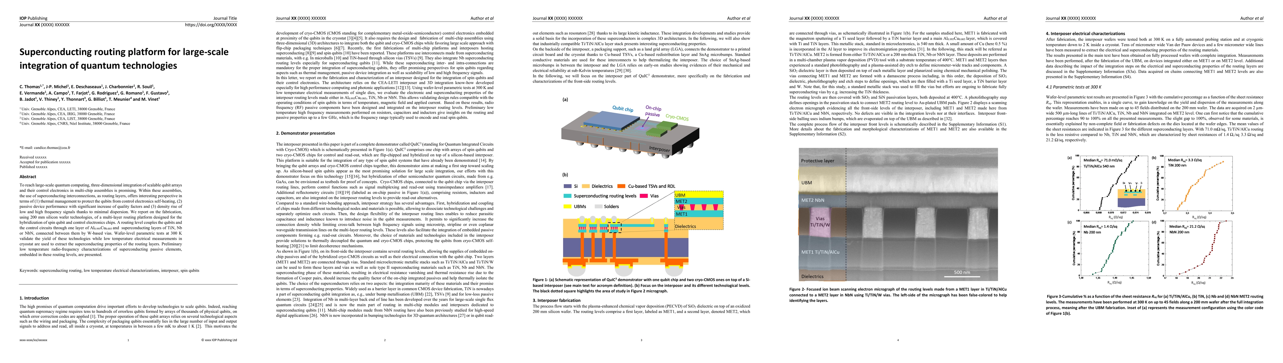 Thumbnail for Superconducting routing platform for large-scale integration of quantum
  technologies