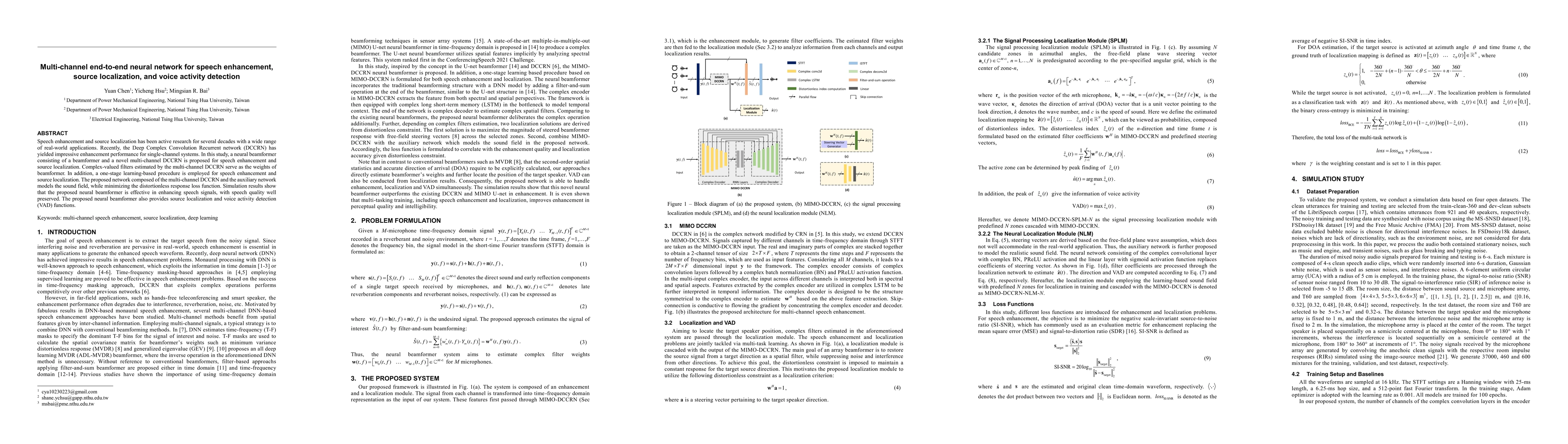 Thumbnail for Multi-channel end-to-end neural network for speech enhancement, source
  localization, and voice activity detection