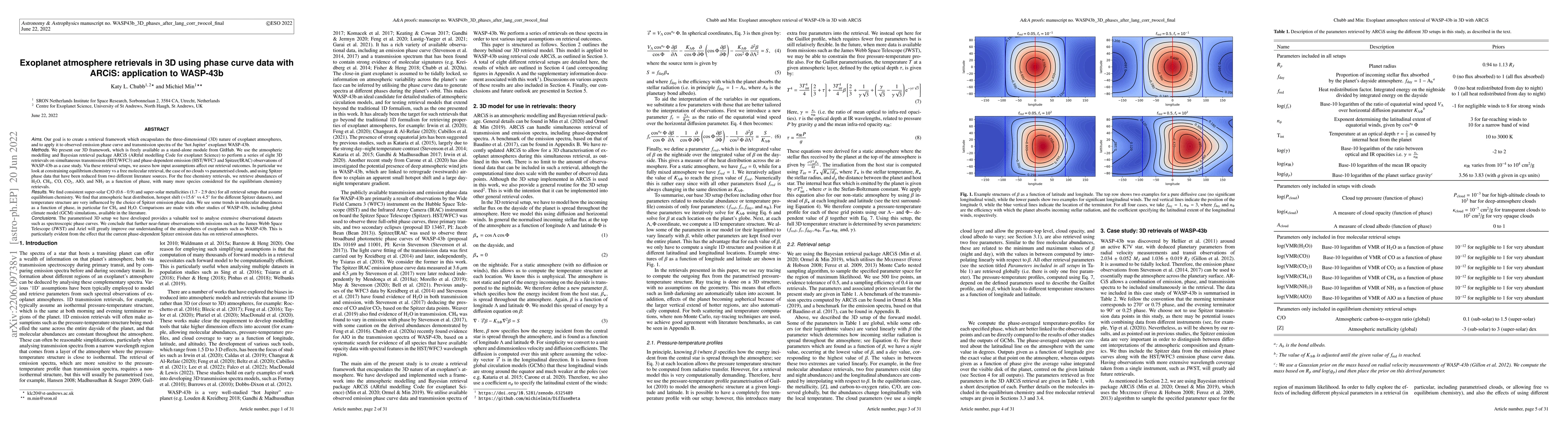 Thumbnail for Exoplanet atmosphere retrievals in 3D using phase curve data with ARCiS:
  application to WASP-43b
