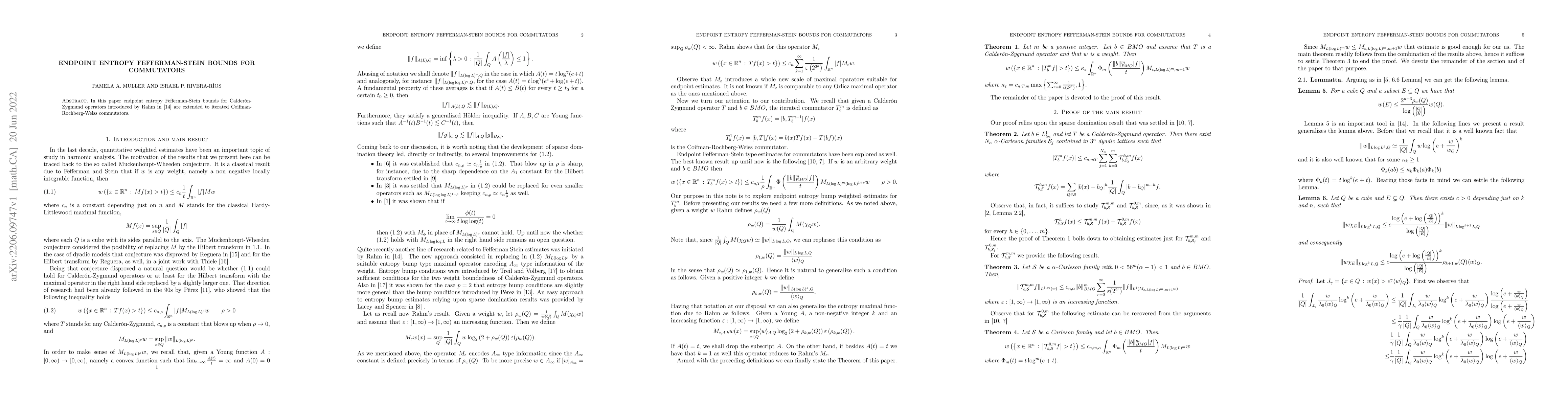 Thumbnail for Endpoint entropy Fefferman-Stein bounds for commutators