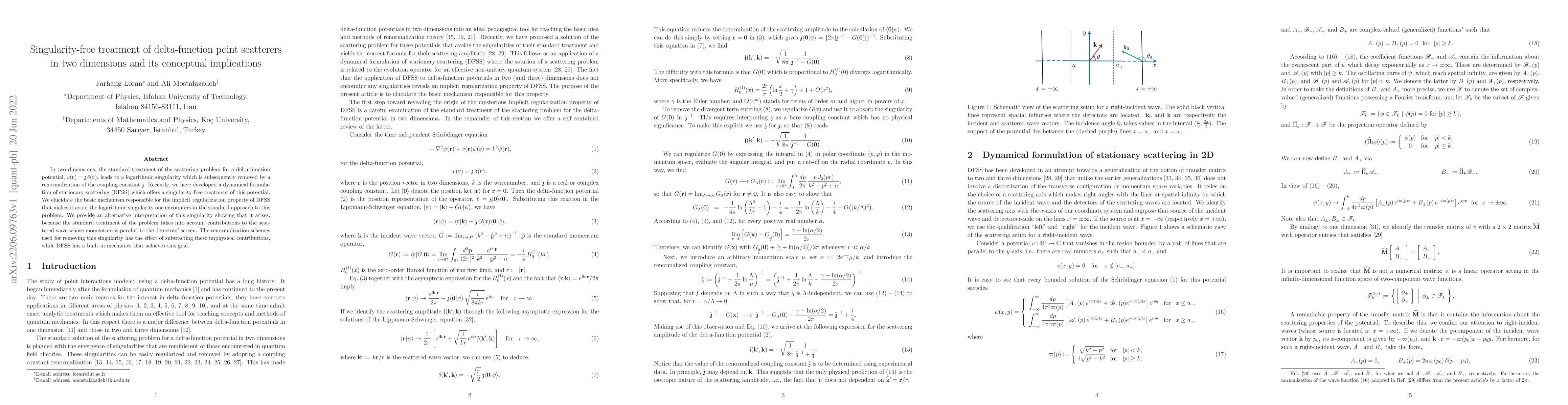 Thumbnail for Singularity-free treatment of delta-function point scatterers in two
  dimensions and its conceptual implications