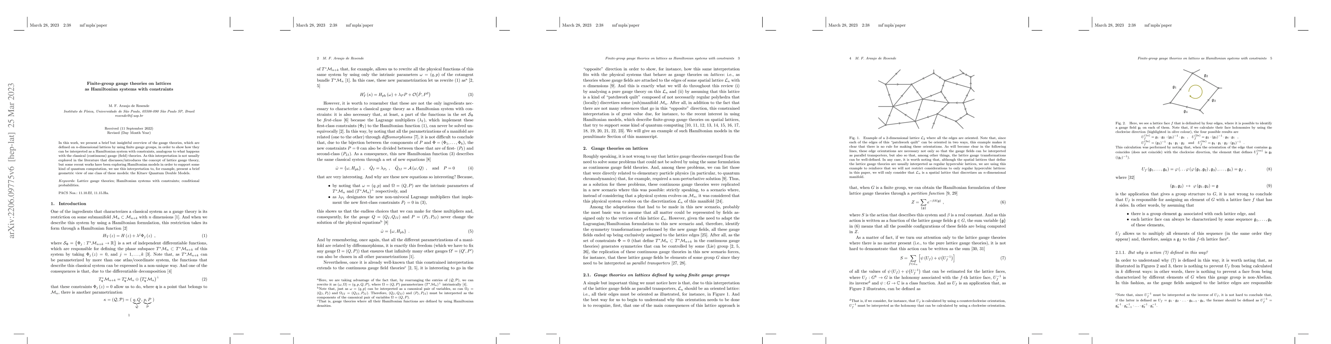Thumbnail for Finite-group gauge theories on lattices as Hamiltonian systems with
  constraints