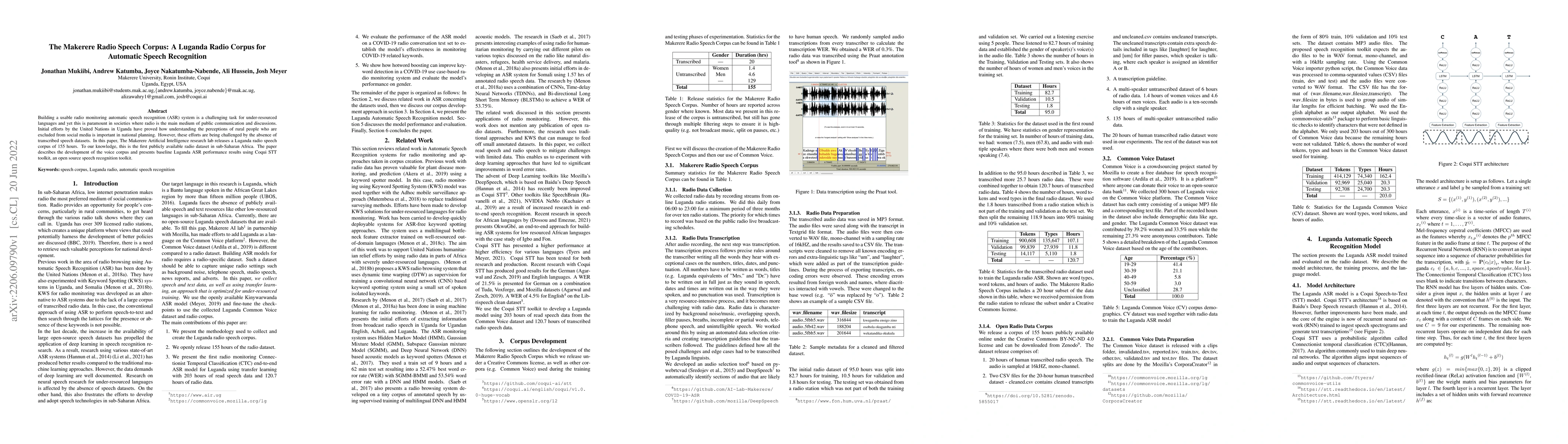 Thumbnail for The Makerere Radio Speech Corpus: A Luganda Radio Corpus for Automatic
  Speech Recognition