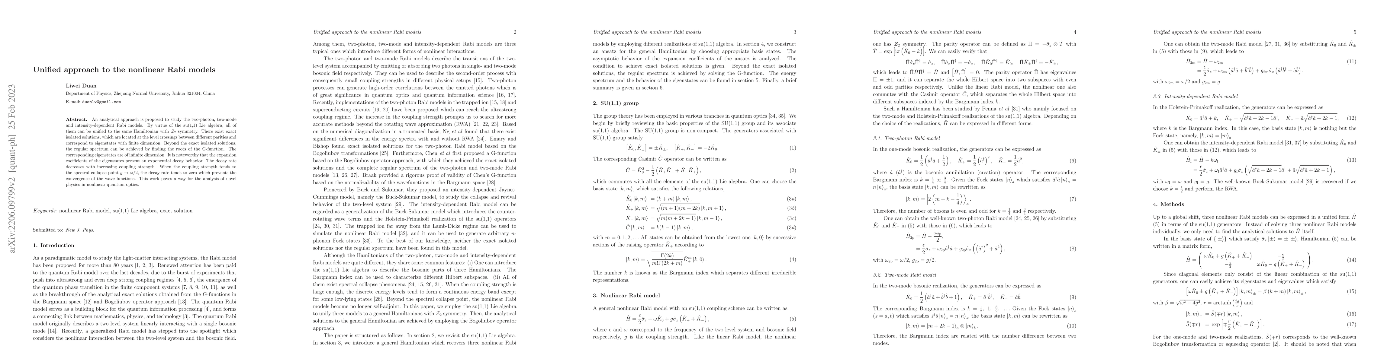 Thumbnail for Unified approach to the nonlinear Rabi models