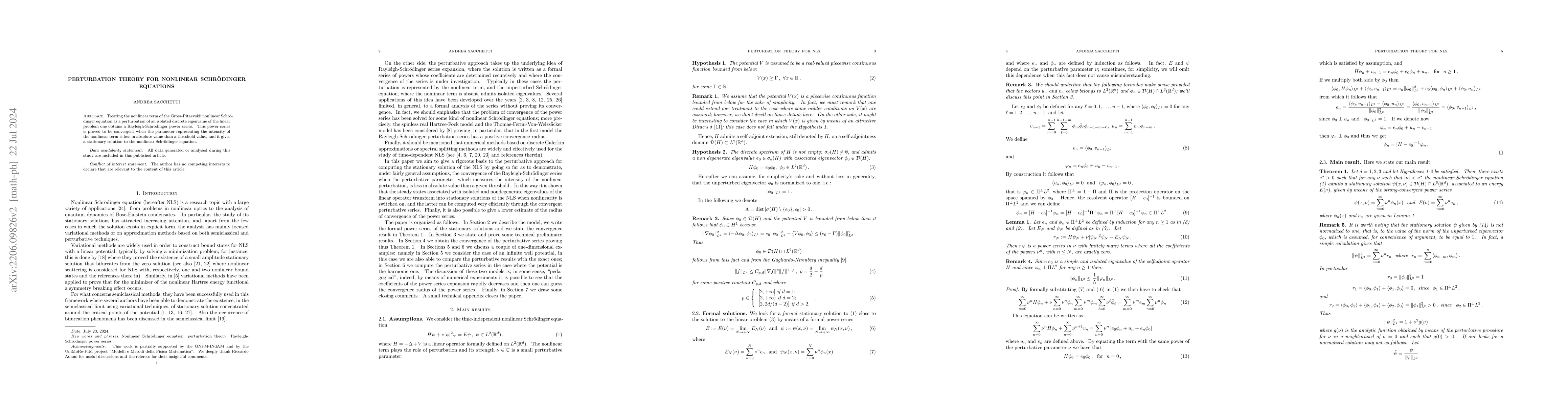 Thumbnail for Perturbation theory for nonlinear Schrodinger equations