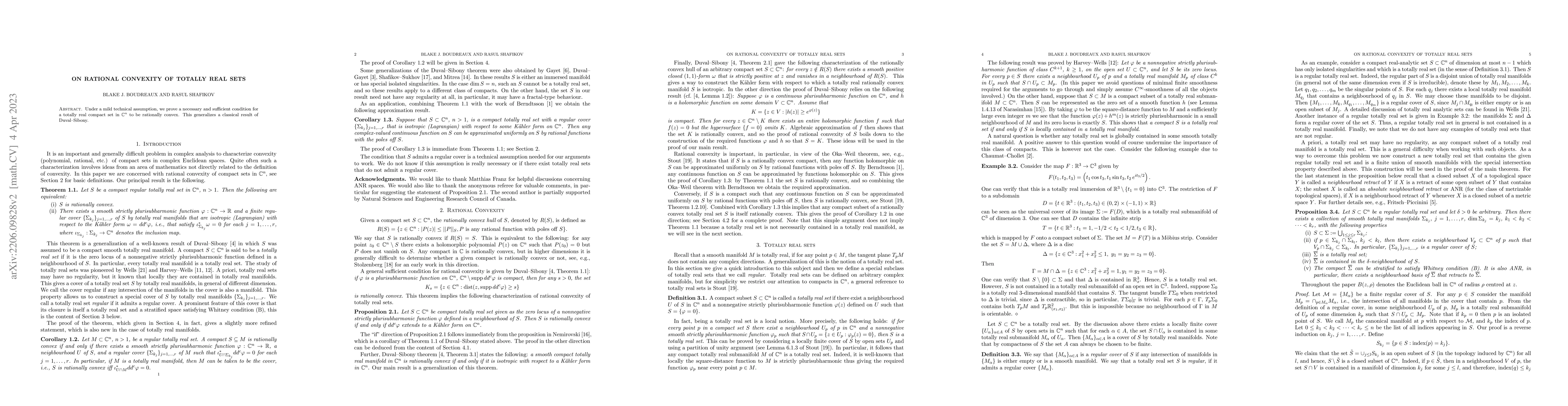 Thumbnail for On Rational Convexity of Totally Real Sets