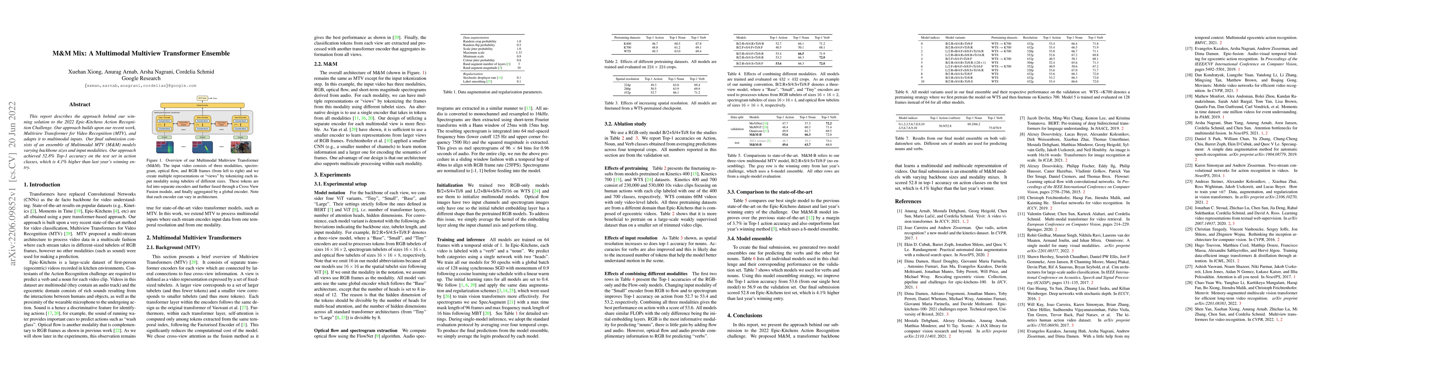Thumbnail for M&M Mix: A Multimodal Multiview Transformer Ensemble